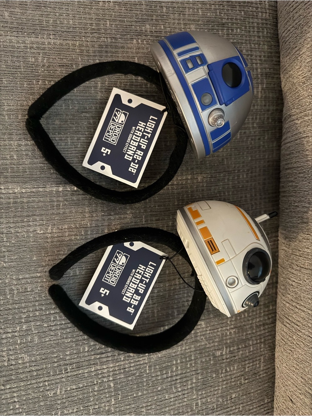 Star Wars BB-8 & R2-D2 Light-Up Headband Set - White & Silver/Blue